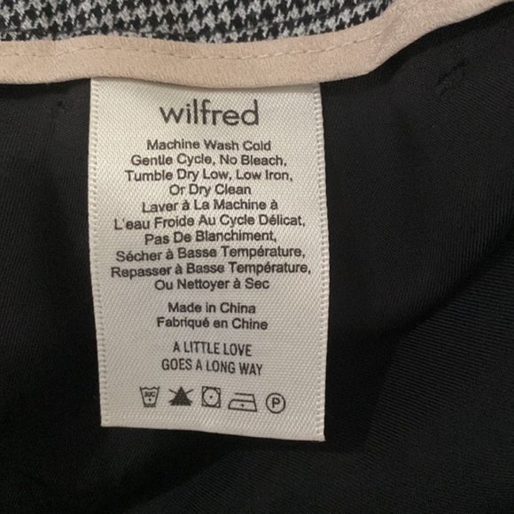 Aritzia Wilfred Houndstooth Front Tie Midi Skirt Size 00 - Picture 7 of 8